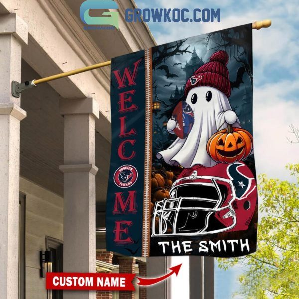 Houston Texans Welcome Halloween 2024 Personalized House Garden Flag