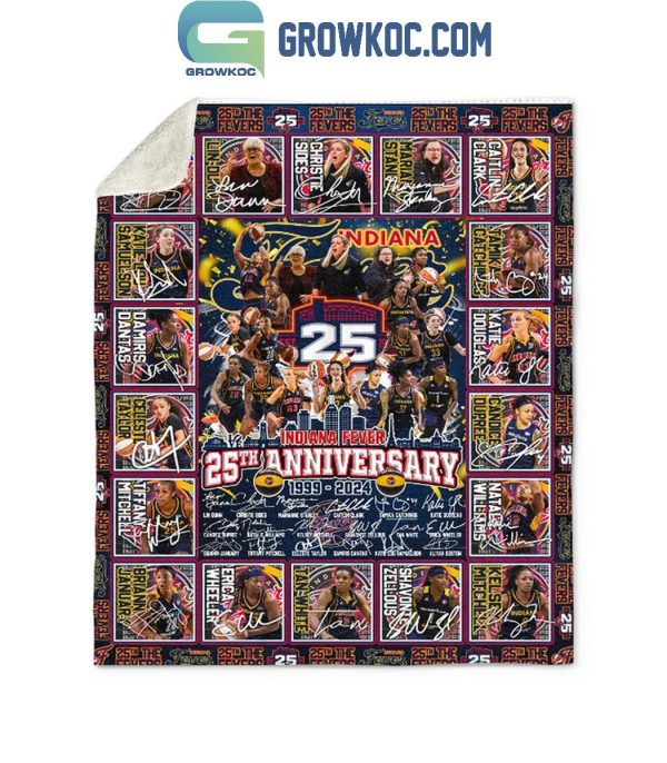 Indiana Fever 25th Anniversary 1999-2024 The Fevers Fleece Blanket Quilt