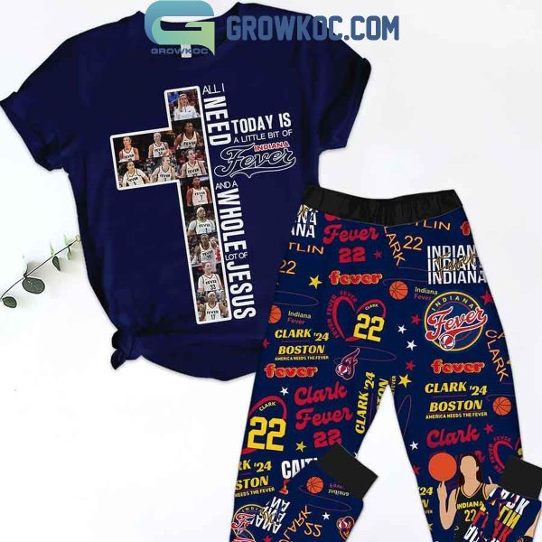 Indiana Fever All I Need Is A Whole Of Jesus Fleece Pajamas Set