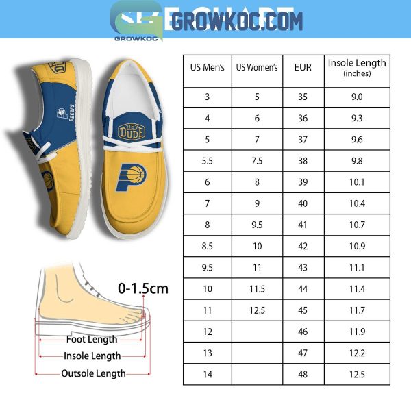 Indiana Pacers 2024 Personalized Hey Dude Shoes