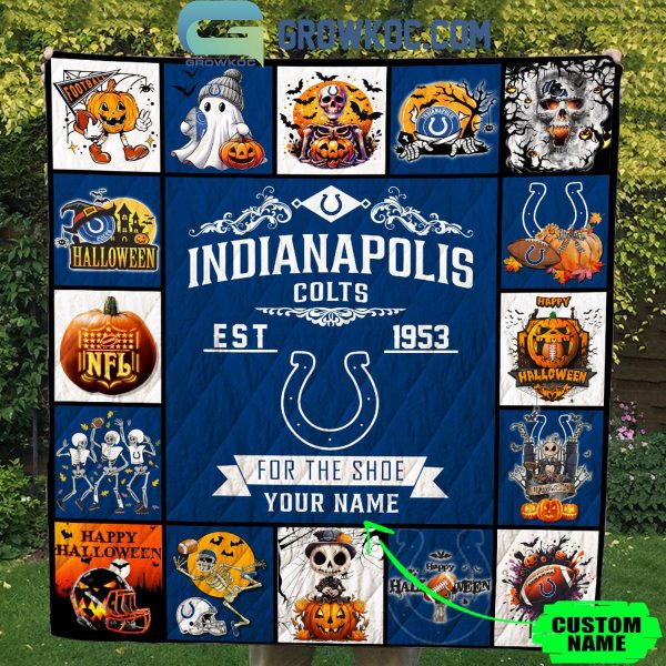 Indianapolis Colts For The Shoes Est. 1953 Halloween Personalized Fleece Blanket Quilt