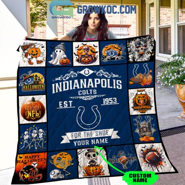 Indianapolis Colts For The Shoes Est. 1953 Halloween Personalized Fleece Blanket Quilt