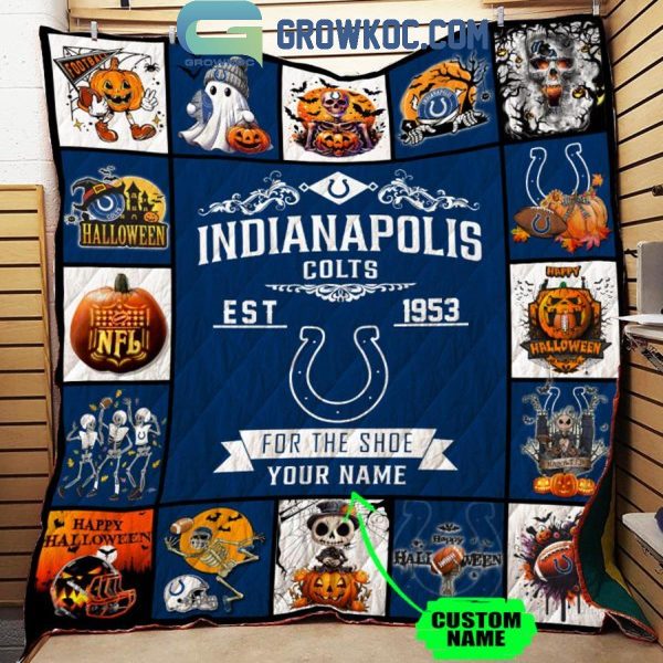 Indianapolis Colts For The Shoes Est. 1953 Halloween Personalized Fleece Blanket Quilt