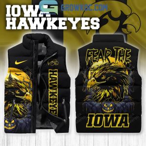 Iowa Hawkeyes Fear The Iowa In Halloween 2024 Sleeveless Puffer Jacket