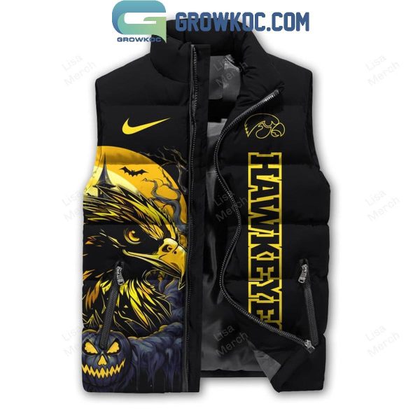 Iowa Hawkeyes Fear The Iowa In Halloween 2024 Sleeveless Puffer Jacket