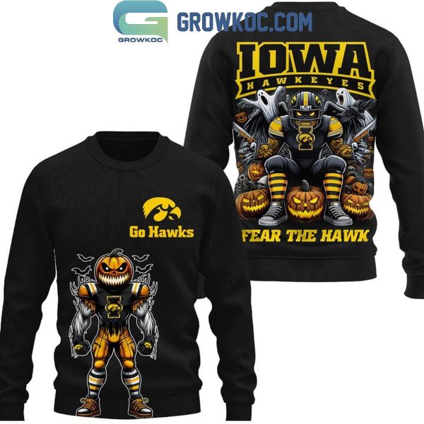 Iowa Hawkeyes Spooky Fear The Hawk Go Hawks Hoodie T-Shirt