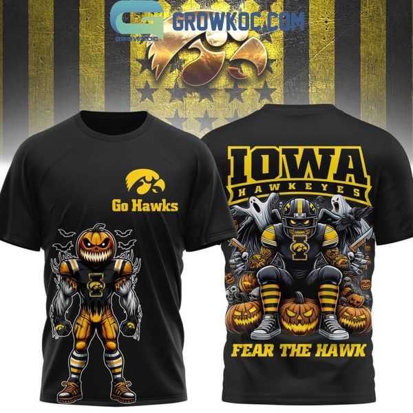 Iowa Hawkeyes Spooky Fear The Hawk Go Hawks Hoodie T-Shirt