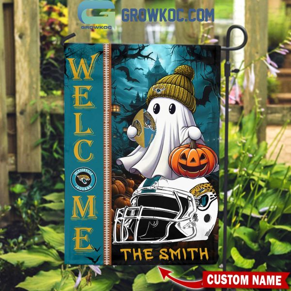 Jacksonville Jaguars Welcome Halloween 2024 Personalized House Garden Flag