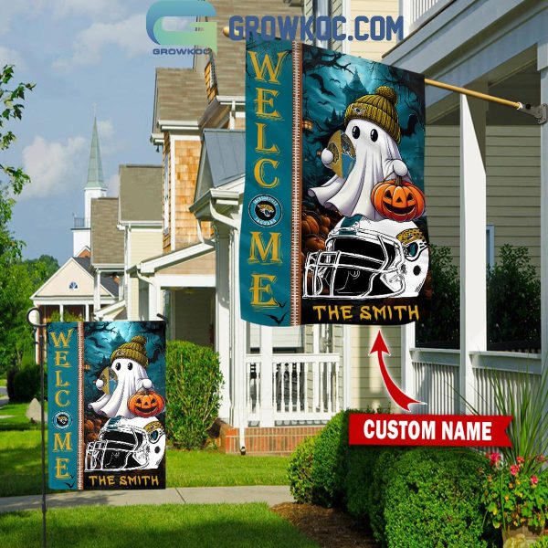 Jacksonville Jaguars Welcome Halloween 2024 Personalized House Garden Flag