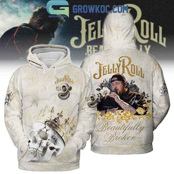 Jelly Roll Beautifully Broken Golden Crown Hoodie T-Shirt