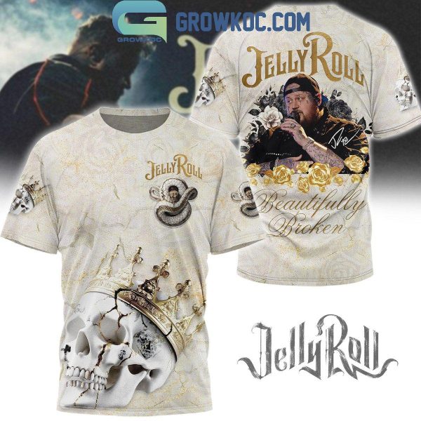 Jelly Roll Beautifully Broken Golden Crown Hoodie T-Shirt