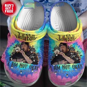 Jelly Roll I Am Noy Okay But It’s All Going To Be Okay 2024 Tie Dye Crocs Clogs