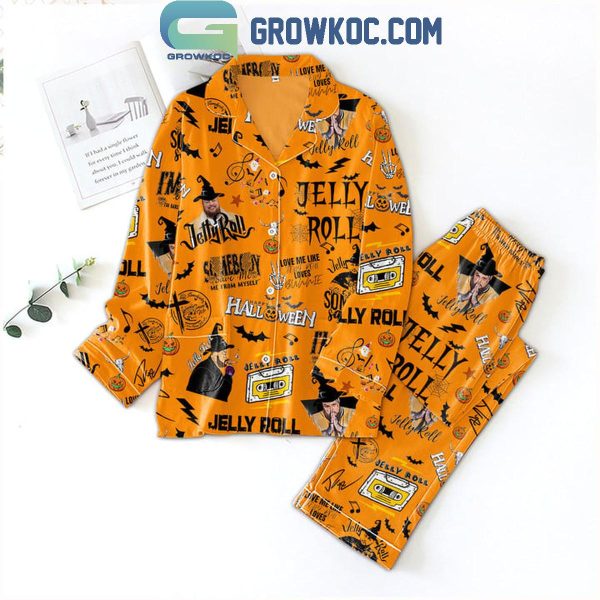 Jelly Roll Save Me From Halloween Polyester Pajamas Set Orange