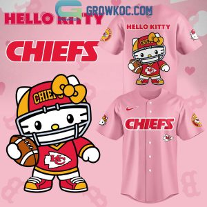 Kansas City Chiefs In Pink Celebrating Hello Kitty 2024 Baseball Jersey