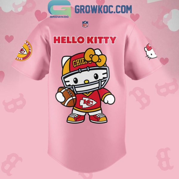 Kansas City Chiefs In Pink Celebrating Hello Kitty 2024 Baseball Jersey