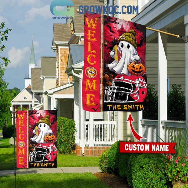 Kansas City Chiefs Welcome Halloween 2024 Personalized House Garden Flag