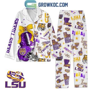 LSU Tigers Fall Nights And Stadium Lights Polyester Pajamas Set