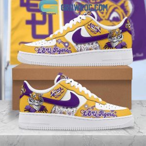 LSU Tigers Football Celebrating Festive Design 2024 Air Force 1 Shoes