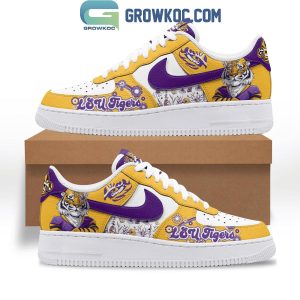 LSU Tigers Football Celebrating Festive Design 2024 Air Force 1 Shoes