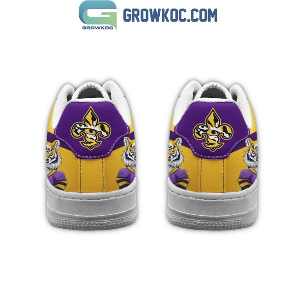 LSU Tigers Football Celebrating Festive Design 2024 Air Force 1 Shoes