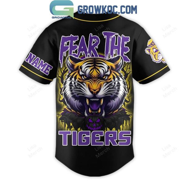 LSU Tigers Football Fear The Tigers 2024 Halloween Personalized Baseball Jersey