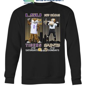 LSU Tigers On Saturdays Mike New Orleans Saints Sir Saint & Gumbo On Sundays T-Shirt