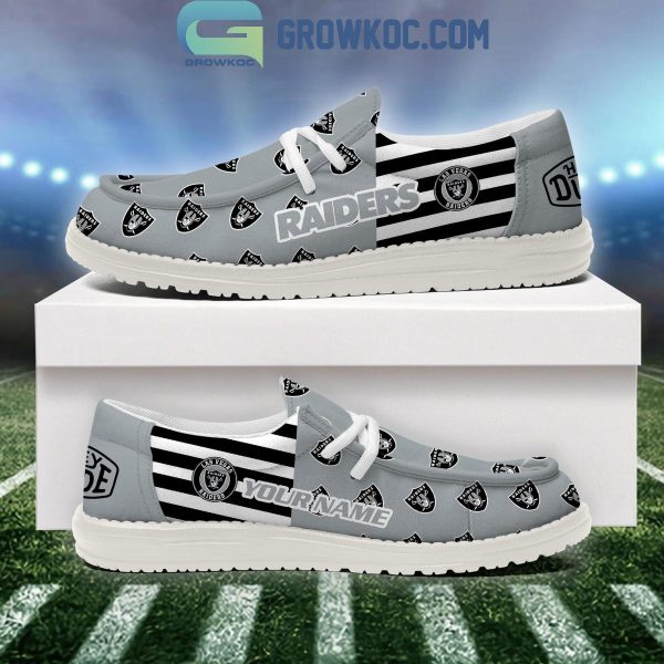 Las Vegas Raiders 2024 Version Personalized Hey Dude Shoes