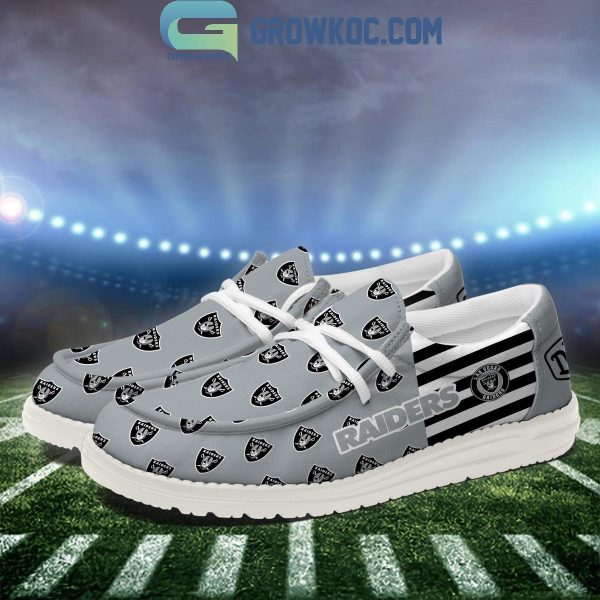 Las Vegas Raiders 2024 Version Personalized Hey Dude Shoes