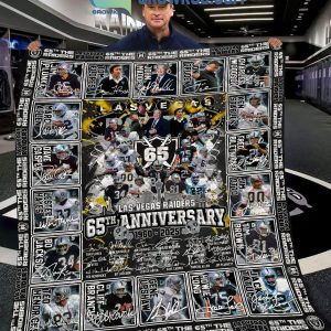 Las Vegas Raiders 65th Anniversary Thank You 1960-2025 Fleece Blanket Quilt