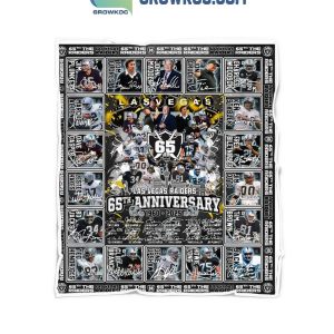 Las Vegas Raiders 65th Anniversary Thank You 1960-2025 Fleece Blanket Quilt