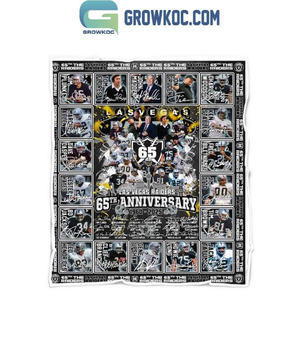 Las Vegas Raiders 65th Anniversary Thank You 1960-2025 Fleece Blanket Quilt