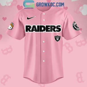 Las Vegas Raiders In Pink Celebrating Hello Kitty 2024 Baseball Jersey