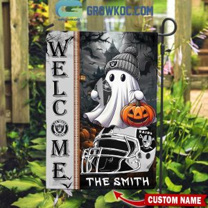 Las Vegas Raiders Welcome Halloween 2024 Personalized House Garden Flag