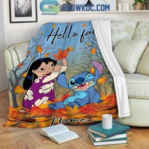 Lilo And Stitch Hello Fall 2024 Personalized Fleece Blanket Quilt