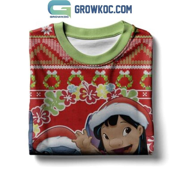 Lilo And Stitch Mele Kalikimaka Merry Christmas Ugly Sweater