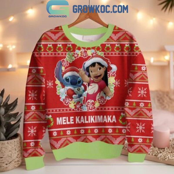 Lilo And Stitch Mele Kalikimaka Merry Christmas Ugly Sweater