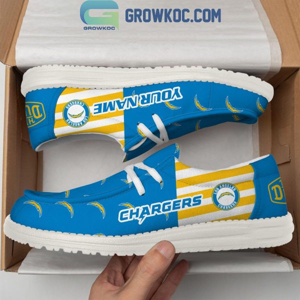 Los Angeles Chargers 2024 Version Personalized Hey Dude Shoes