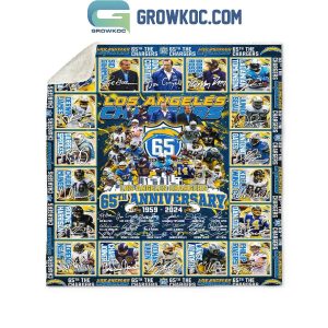 Los Angeles Chargers 65th Anniversary 1959-2024 Fleece Blanket Quilt