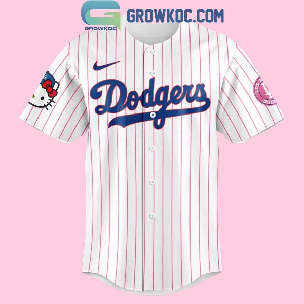 Los Angeles Dodgers 2024 Hello Kitty 50th Anniversary Personalized Baseball Jersey