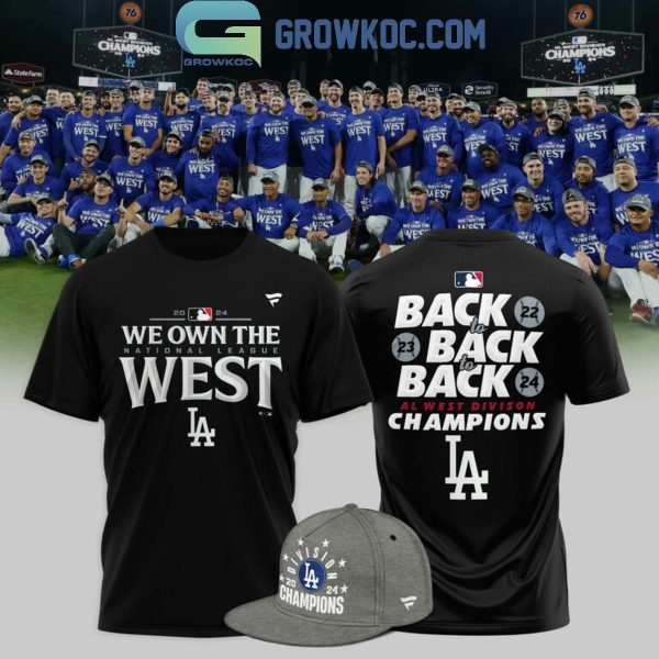 Los Angeles Dodgers 2024 NL West Division Champions Locker Room Hoodie T-Shirt