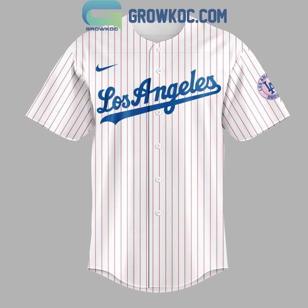 Los Angeles Dodgers Hello Kitty 50th Anniversary Celebrating Personalized Baseball Jersey