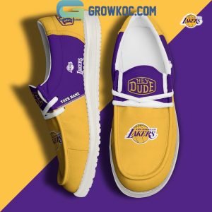 Los Angeles Lakers 2024 Personalized Hey Dude Shoes