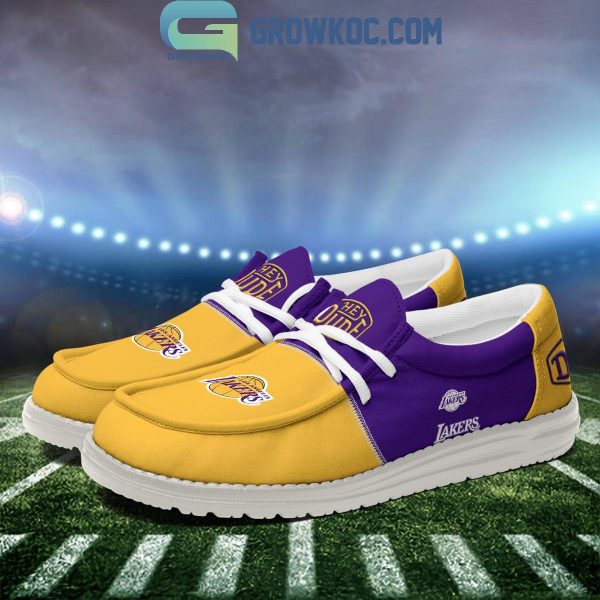 Los Angeles Lakers 2024 Personalized Hey Dude Shoes