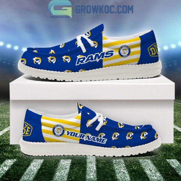 Los Angeles Rams 2024 Version Personalized Hey Dude Shoes