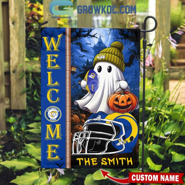 Los Angeles Rams Welcome Halloween 2024 Personalized House Garden Flag