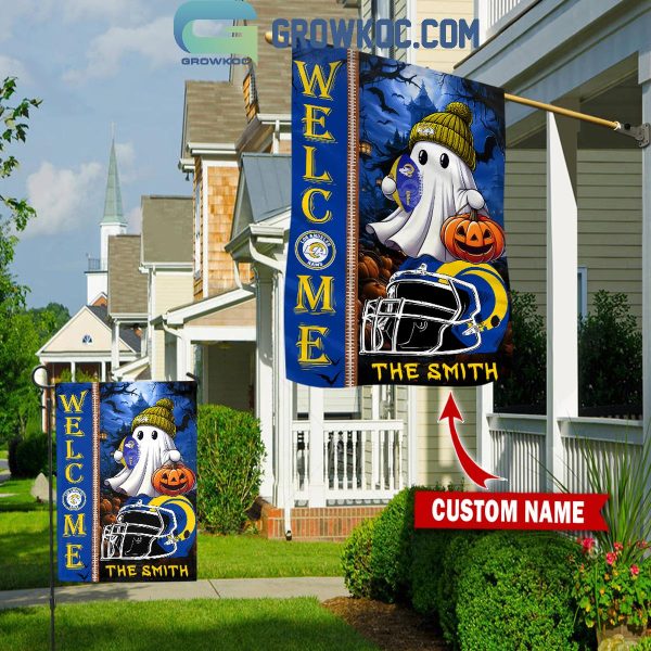 Los Angeles Rams Welcome Halloween 2024 Personalized House Garden Flag