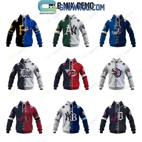 MLB Mix 2 Team Home Jersey Hoodie T Shirt