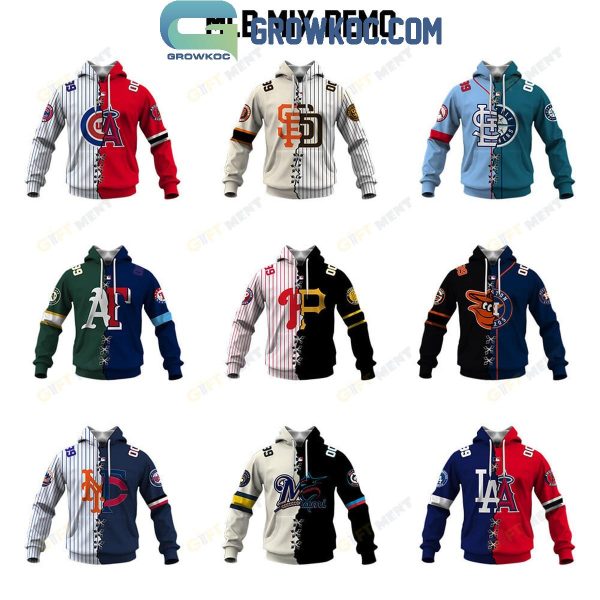 MLB Mix 2 Team Home Jersey Hoodie T Shirt