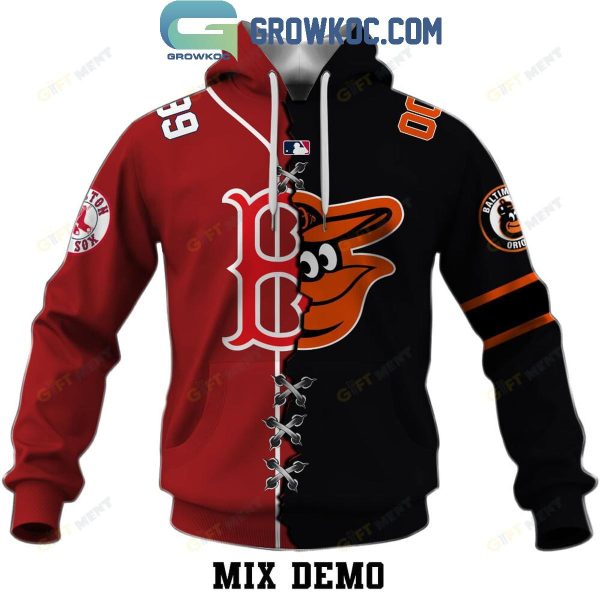 MLB Mix 2 Team Home Jersey Hoodie T Shirt