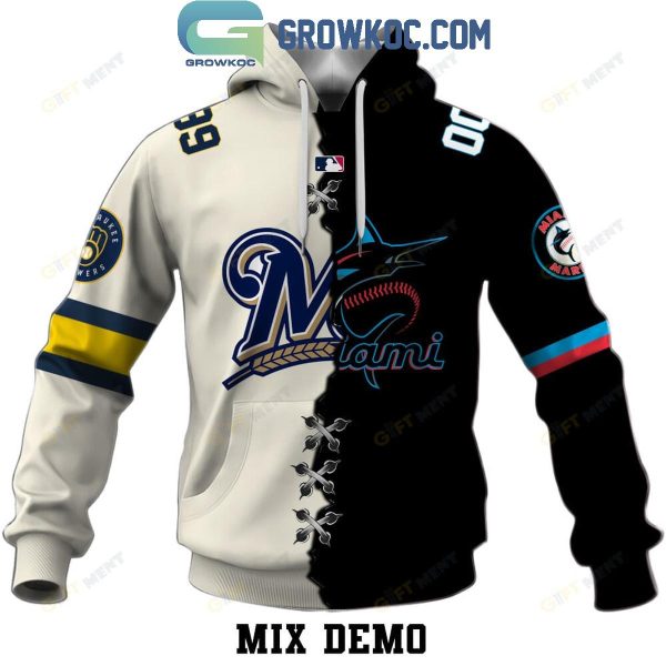 MLB Mix 2 Team Home Jersey Hoodie T Shirt